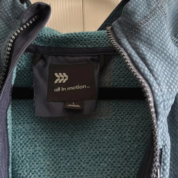 All in Motion | Men’s Soft Shell | Teal/Blue Hooded Jacket | size L - Picture 5 of 8